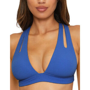 Becca Women's Pucker Up Tear Drop Bikini Top Blue Size S 16279